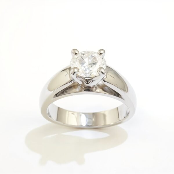 Solitaire Engagement Ring with Wide Band