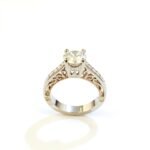 custom design Engagement Ring in white gold and rose gold