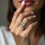 unique Yellow Diamond Halo Engagement Ring