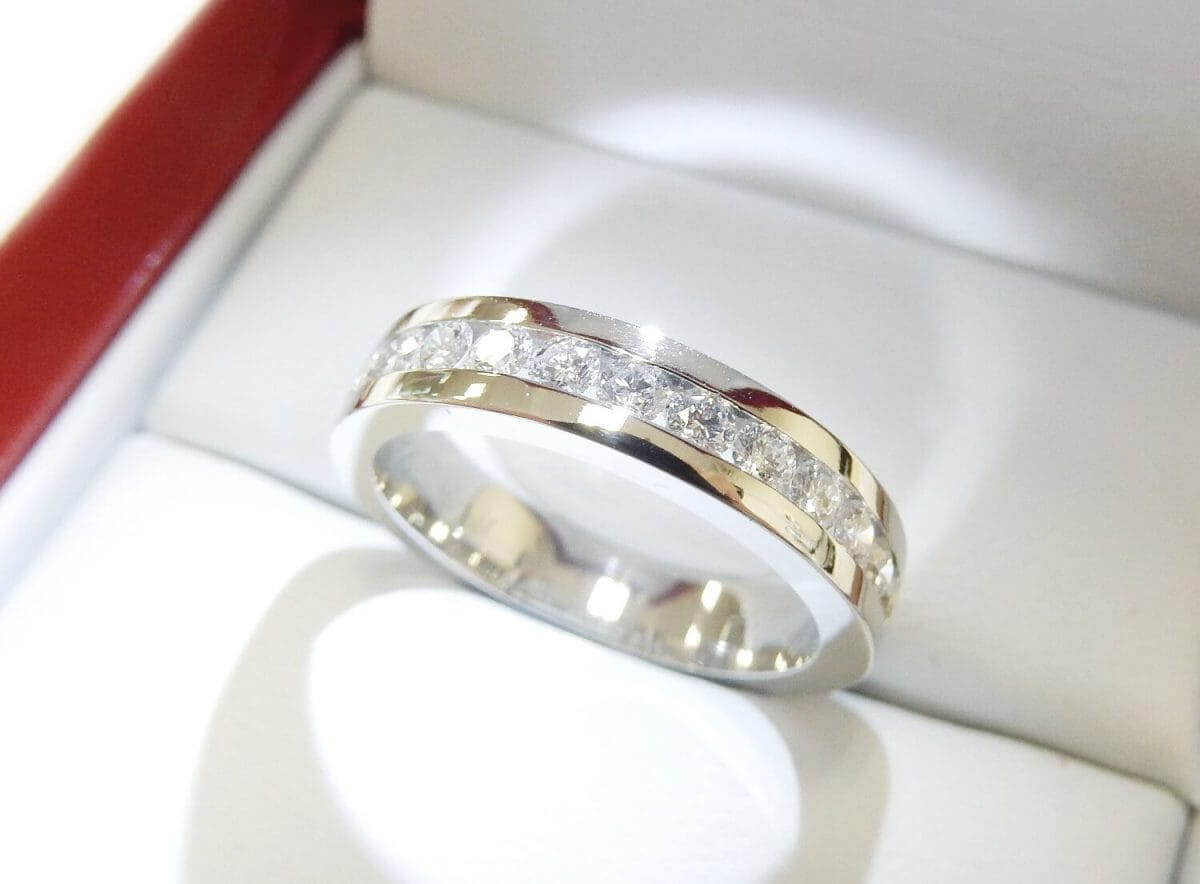 White gold custom wedding band