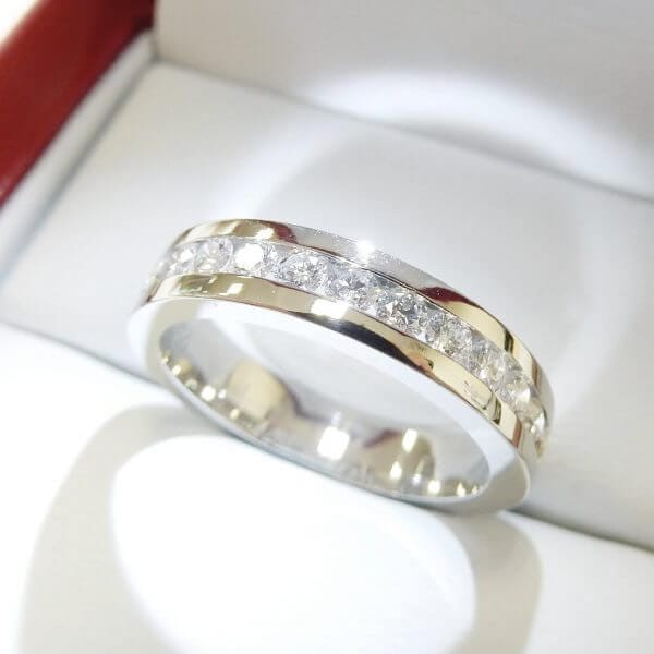 White gold custom wedding band