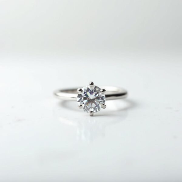 Six Prong Knife Edge Solitaire Engagement Ring