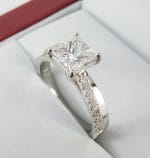 White gold princess diamond engagement ring style 4261