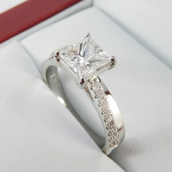 White gold princess diamond engagement ring style 4261