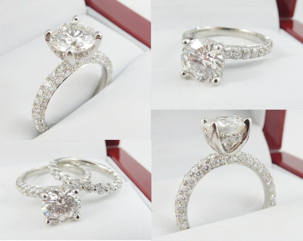 Three Diamond Row Engagement Ring Style#4270 - DiamondNet