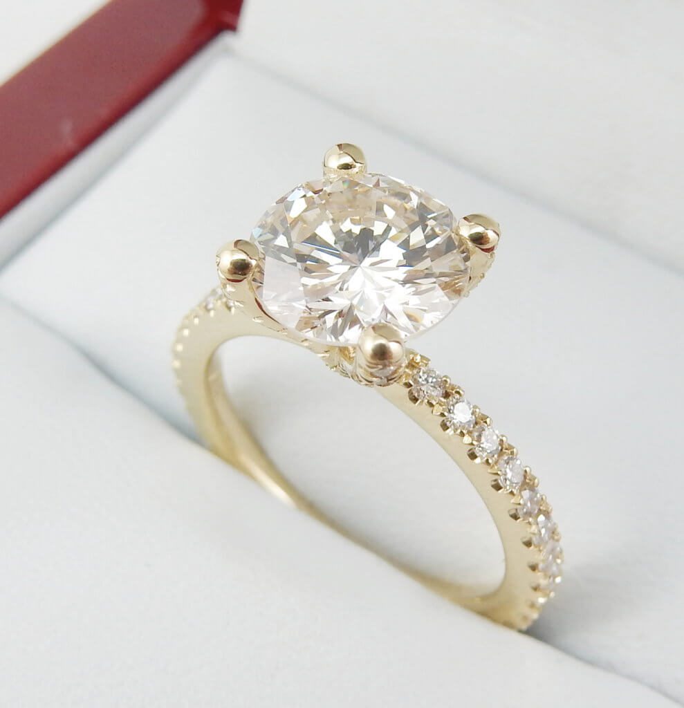 Yellow Gold Invisible Halo Engagement Ring Style#4295 - DiamondNet