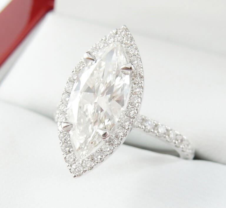 Marquise Diamond Halo Ring Style4300 Diamondnet 1466