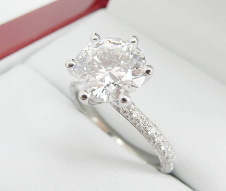 19k White Gold Six Prong Engagement Ring Style#4302 - DiamondNet