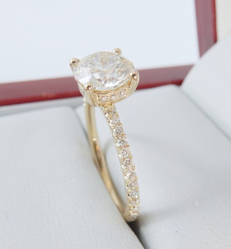 Petite Invisible Halo Engagement Ring Style#4313 - DiamondNet