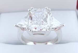 4.00ct Radiant and Trillion Diamond Ring