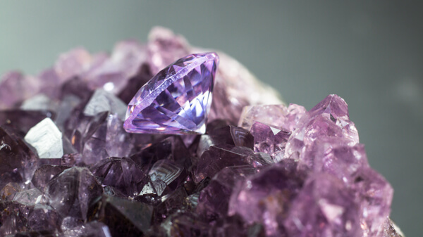 Purple amethyst stone