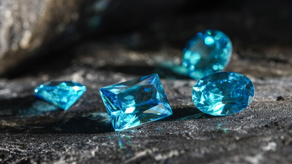 Blue aquamarine stone