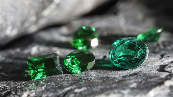 Green emerald stone