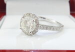 1.01ct Round Diamond Halo Engagement Ring