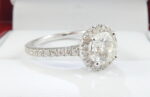 1.02ct 19k White Gold Diamond Halo Engagement Ring