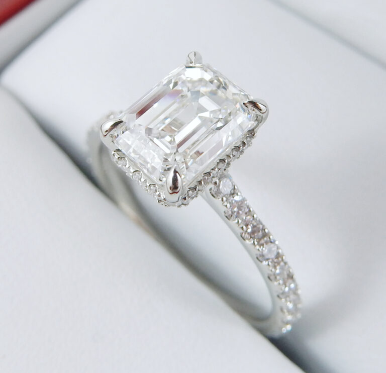 1.07ct Radiant Cut Diamond with Hidden Halo Ring