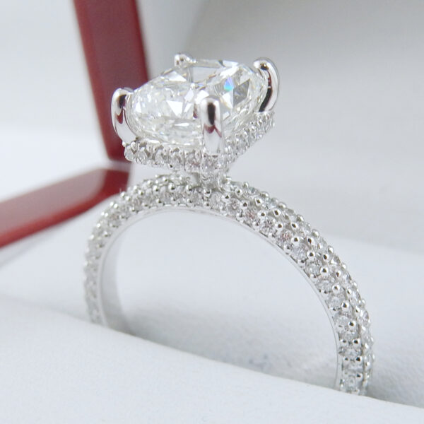 1.62ct I VS1 Radiant Cut Diamond Ring in 19k White Gold