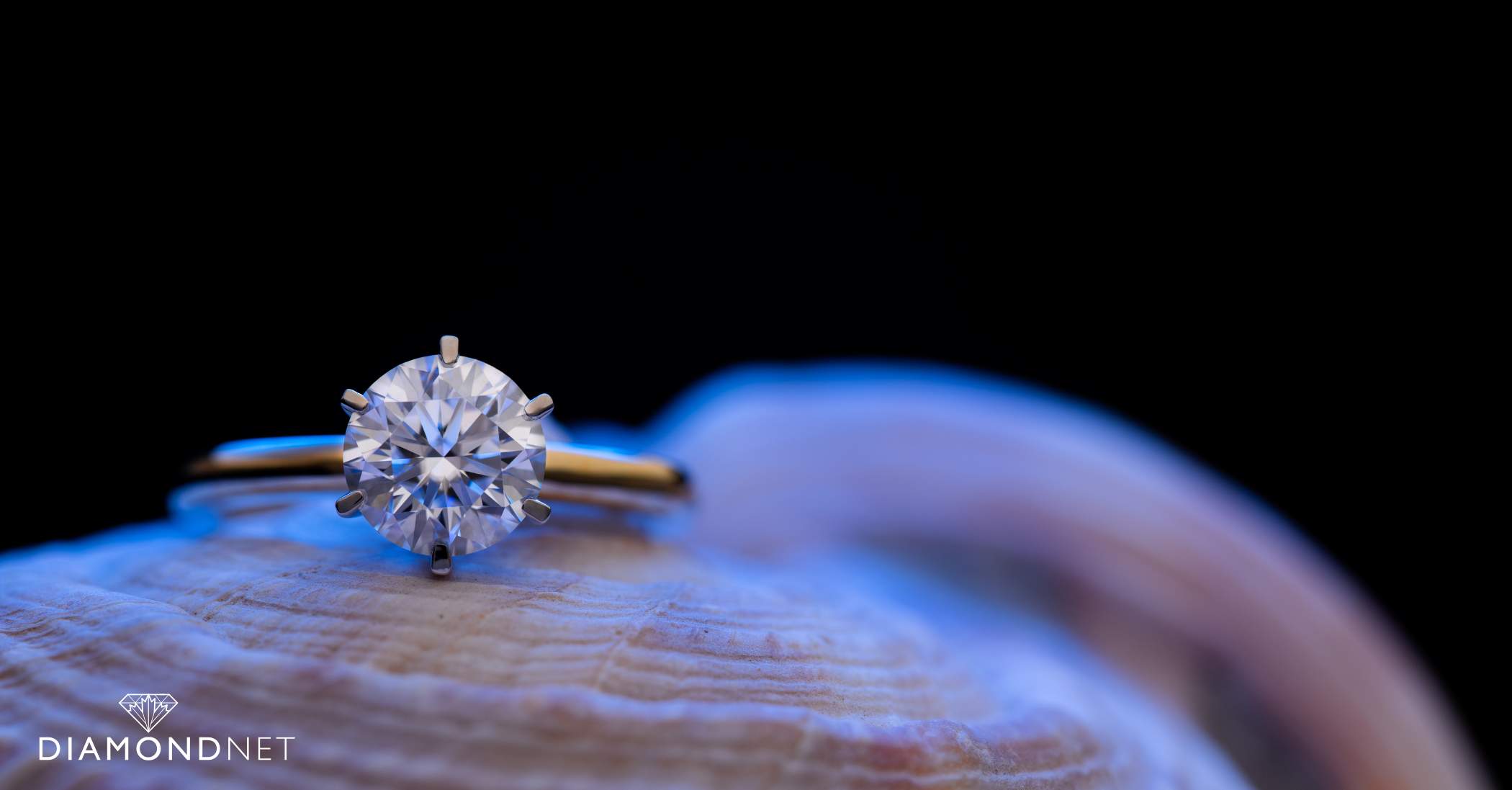 A diamond engagement ring with a six-prong setting