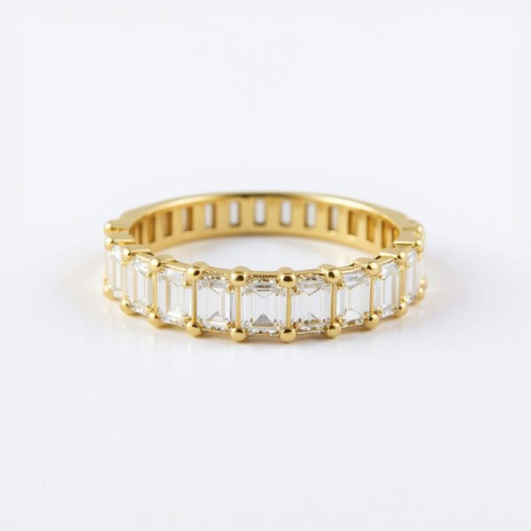 Double-Basket Diamond wedding Band