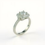 Princess Cut Halo Diamond Ring