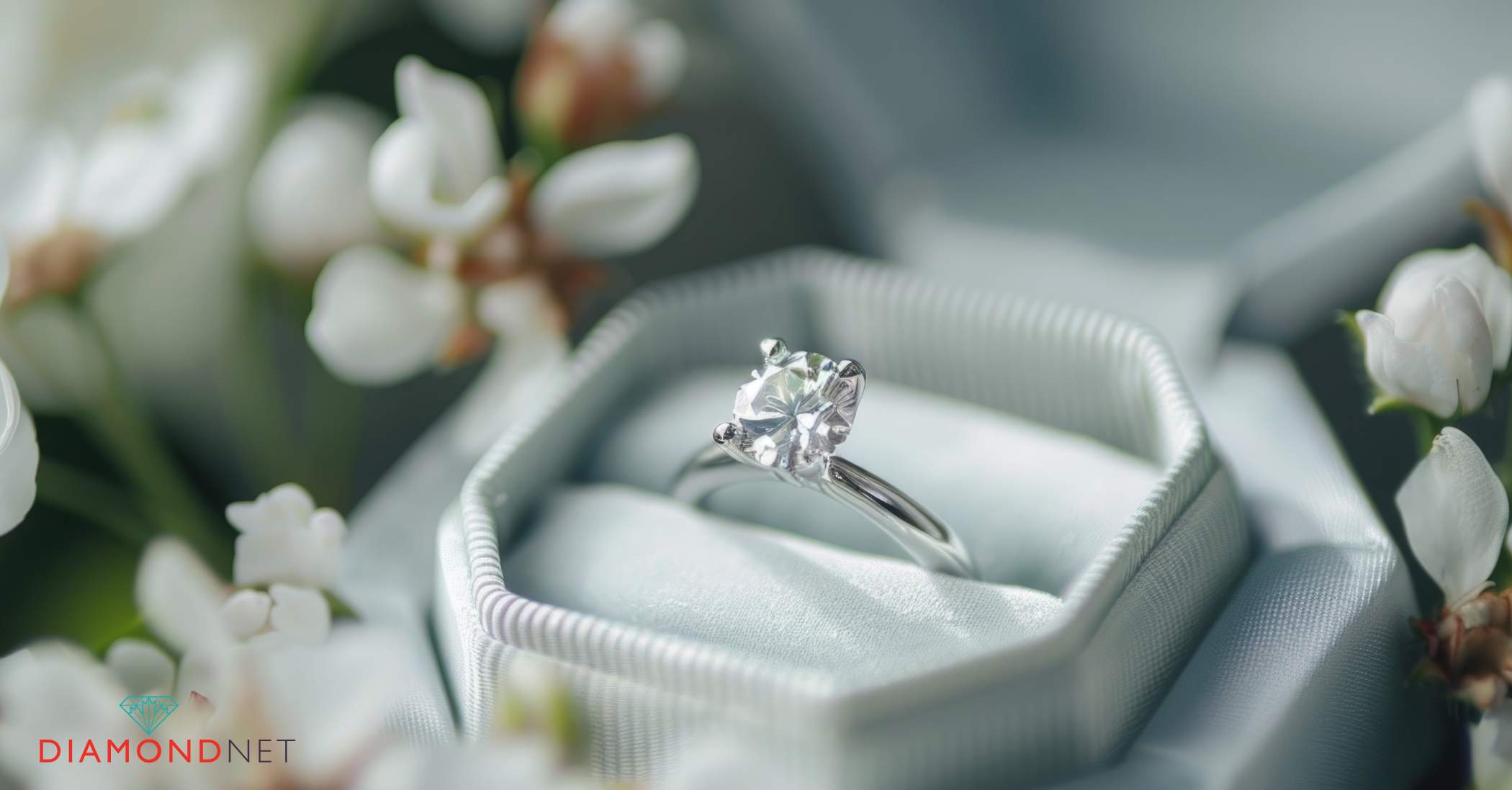 A stunning diamond ring, showcasing white gold vs. platinum.