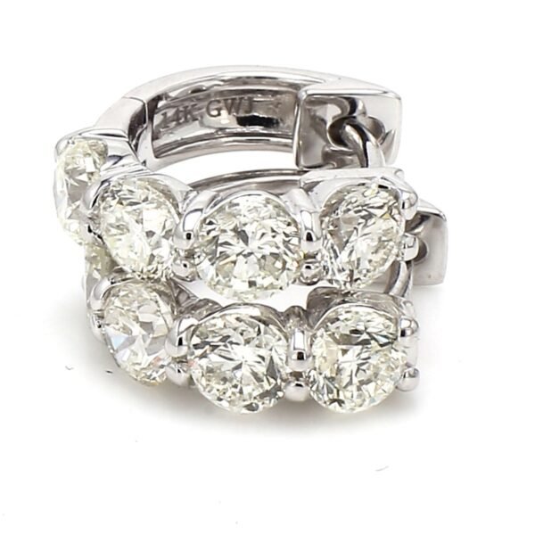 Huggy earrings with prong set GIA certified (6) round diamonds.  D1.80ct.t.w.