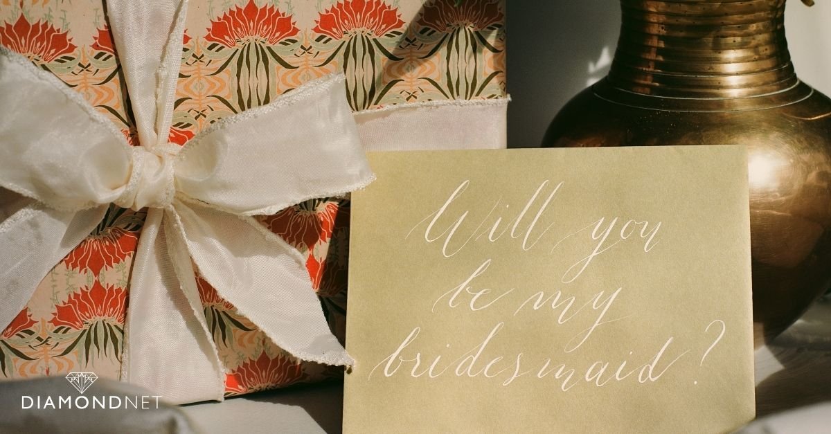 A beautifully wrapped gift box ideal for budget-friendly bridesmaid proposals