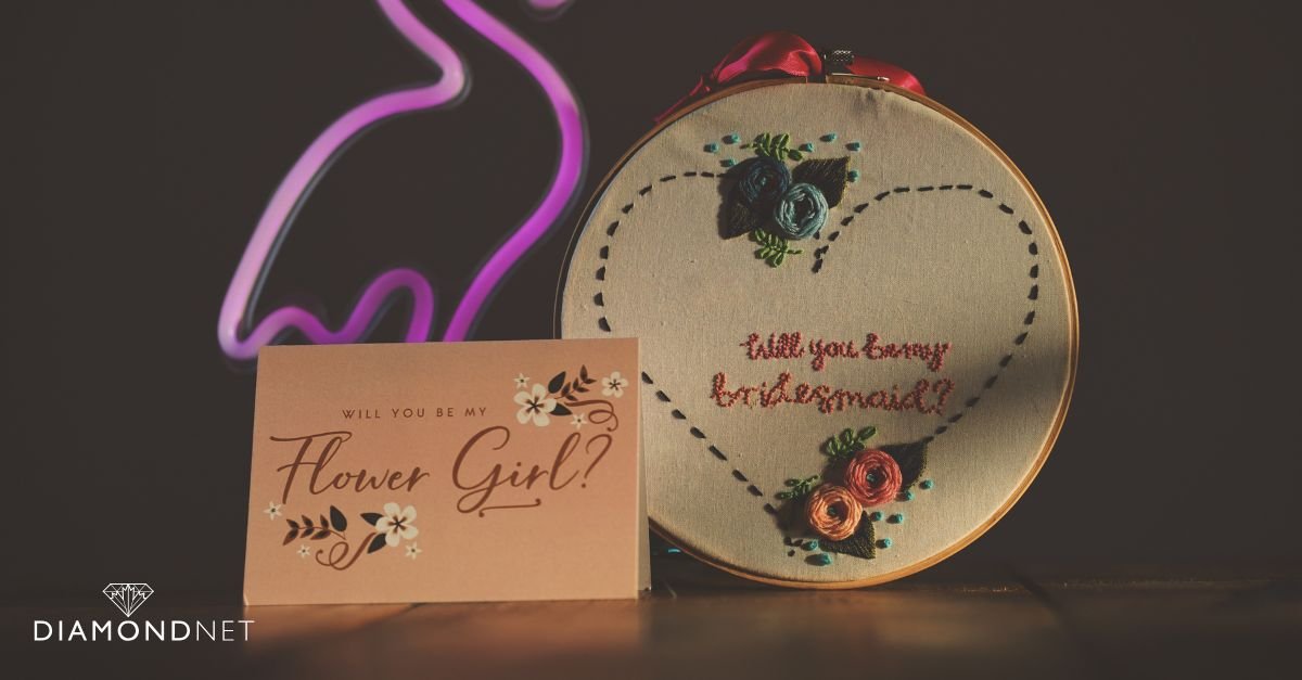 Proposing to bridesmaids with a gift box 