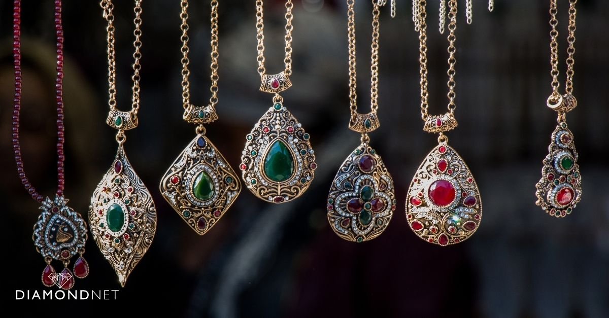 A collection of whimsical gold jewellery