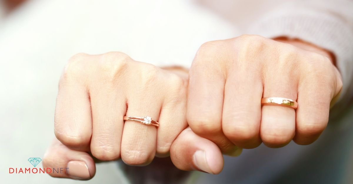 An elegant diamond engagement ring with three prominent stones set in a minimalist design