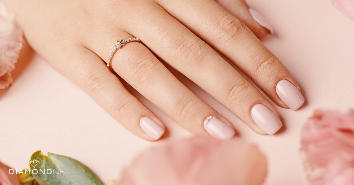 A diamond ring showcasing its minimalist design.